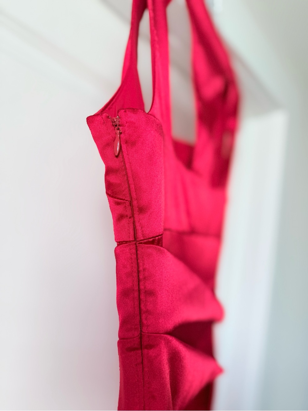 Adrianna Papell Hot Pink Satin Ruched Mini Dress - Picture 6 of 11